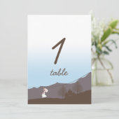 Rustic Berg Zipline Tafel Nummer Kaart (Staand voorkant)