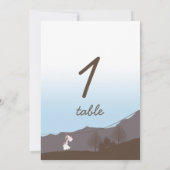 Rustic Berg Zipline Tafel Nummer Kaart (Achterkant)
