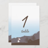 Rustic Berg Zipline Tafel Nummer Kaart (Voorkant / Achterkant)