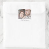 Rustic bergwaterverf foto save the date  vierkante sticker (Tas)