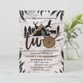 Rustic Berk Outdoor Wilderness TWO 2de verjaardag Kaart (Staand voorkant)