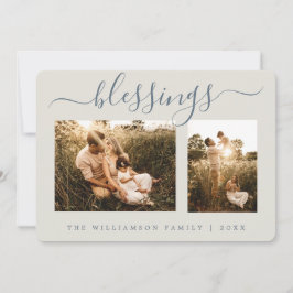 Rustic Berries Sprig-kerstfotofeestkaart Feestdagenkaart