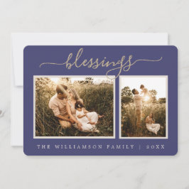 Rustic Berries Sprig-kerstfotofeestkaart Feestdagenkaart