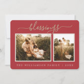 Rustic Berries Sprig-kerstfotofeestkaart Feestdagenkaart (Voorkant)