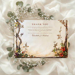 Rustic Berry Branch Wedding Bedankkaart