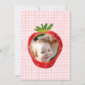 Rustic Berry Eerste Aardbei 1e Verjaardag Foto Kaart (Voorkant)