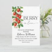 Rustic Berry in Love Strawberry Bridal Shower Kaart (Staand voorkant)
