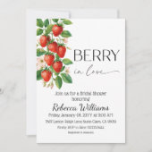 Rustic Berry in Love Strawberry Bruiloftsfeest Kaart (Voorkant)