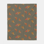 Rustic Berry Red Oranje Olive Green Fleece Deken (Voorkant)