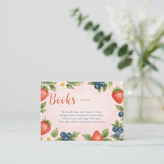Rustic Berry Sweet Book Baby Kaart (Staand voorkant)