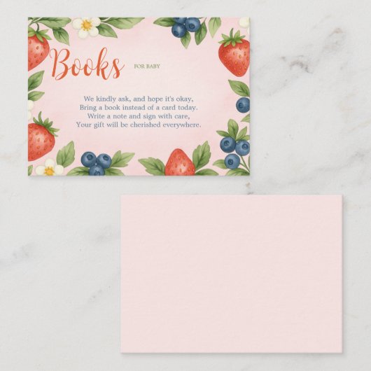 Rustic Berry Sweet Book Baby Kaart (Voorkant / Achterkant)