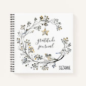 Rustic Berry Wreath Chickadees Gratitude Journal Notitieboek (Voorkant)