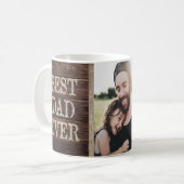 Rustic Best Dad Ever Custom Photo Vaderdag Koffiemok (Voorkant links)