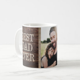 Rustic Best Dad Ever Custom Photo Vaderdag Koffiemok