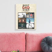 Rustic Best Dad ever Father Day 6 Photo Collage Canvas Afdruk (Insitu (Woonkamer))