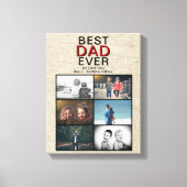 Rustic Best Dad ever Father Day 6 Photo Collage Canvas Afdruk (Voorkant)