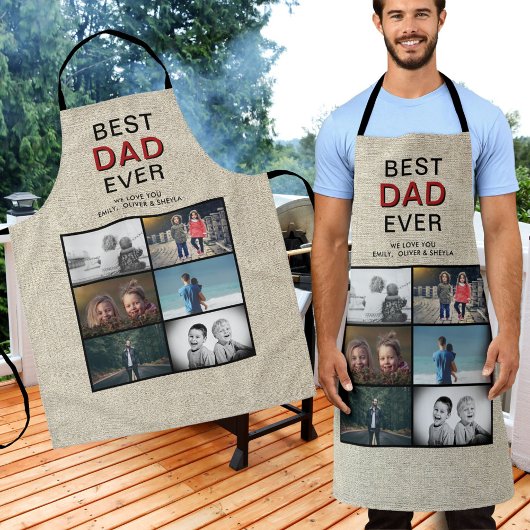 Rustic Best Dad ever Father Day 6 Photo Collage Schort