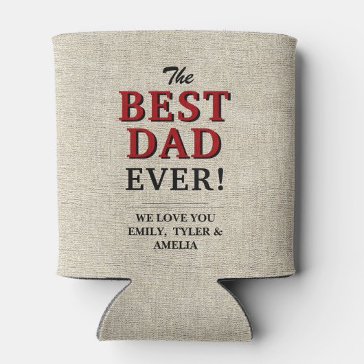 Rustic Best Dad ever Father Day Photo Collage Blikjeskoeler (Achterkant)