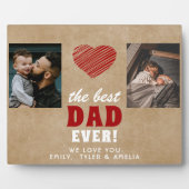 Rustic Best Dad Ever Red Heart 2 Foto Fotoplaat (Voorkant)