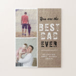 Rustic Best dad Family 2 Photo  Legpuzzel<br><div class="desc">Rustic Best dad Family 2 Photo Puzzle. Collage of 2 photos,  father`s name with a sweet message in a trendy script and names of children. Add your two favorite family photos. Sweet personalized keepsake and a gift for birthday,  Father`s Day or Christmas for a dad,  new dad or grandfather.</div>