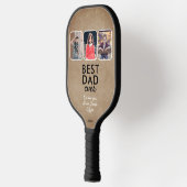Rustic Best Dad Ooc 3 Kinder Photo Collage Pickleball Paddle (Links)