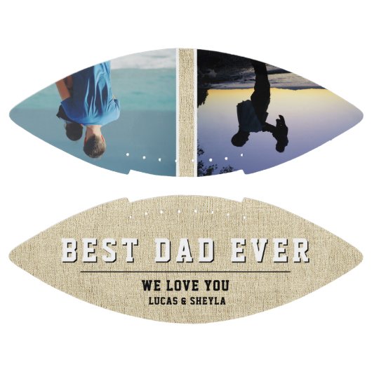 Rustic Best Dad's Day 2 Photo Collage American Football (Panelen)