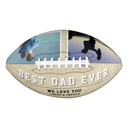 Rustic Best Dad's Day 2 Photo Collage American Football (Voorkant)