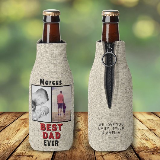 Rustic Best Dad's Day 2 Photo Collage Flesjeskoeler