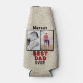 Rustic Best Dad's Day 2 Photo Collage Flesjeskoeler (Voorkant)