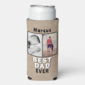 Rustic Best Dad's Day 2 Photo Collage Seltzer Blikjeskoeler (Seltzer Voorkant)