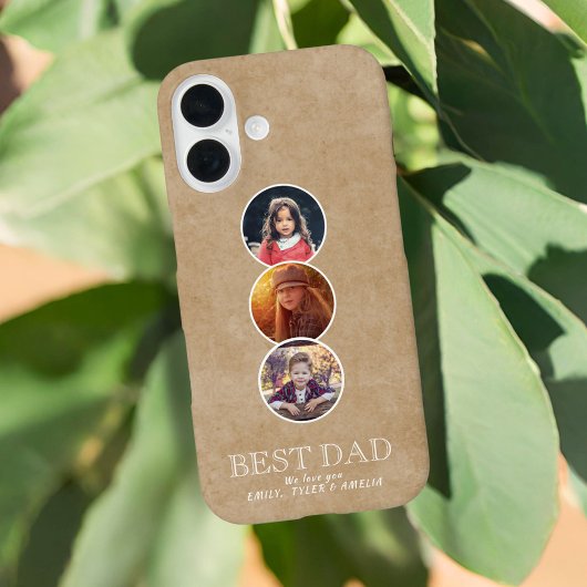 Rustic Best Dad's Day 3 Oval Photo Collage Case-Mate iPhone Case