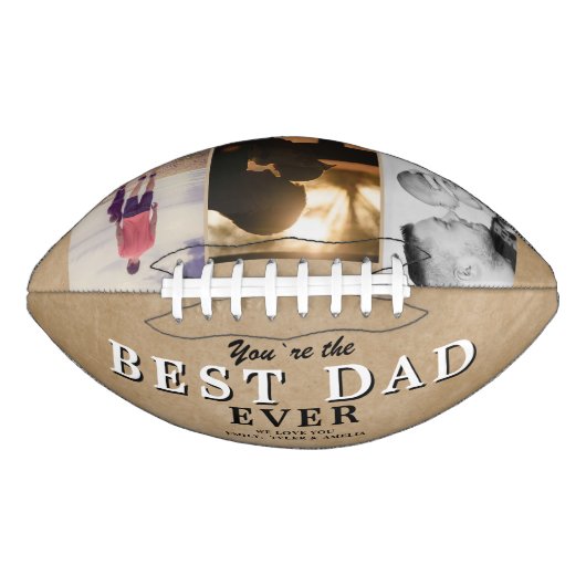Rustic Best Dad's Day 3 Photo Collage American Football (Voorkant)