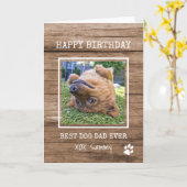 Rustic Best Dog Dad Oog Photo Birthday Kaart (Gele Bloem)