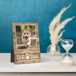 Rustic Best Dog Dad Photo Fathers Day Fotoplaat