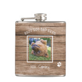 Rustic Best Dog Pap Ever Foto gepersonaliseerd Heupfles (Voorkant)