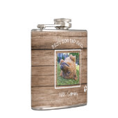 Rustic Best Dog Pap Ever Foto gepersonaliseerd Heupfles (Rechts)