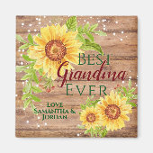 Rustic Best Grandma Ever Floral Sunflower Magneet (Voorkant)