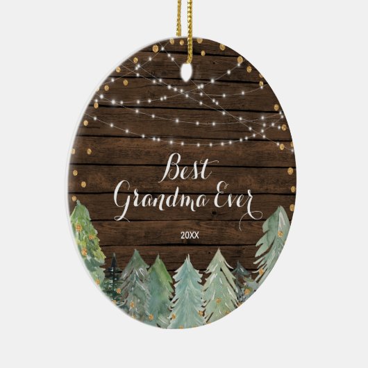 Rustic Best Grandma Ever Personalized Ornament (Rechts)