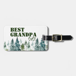 Rustic Best Grandpa Ever Bagagelabel