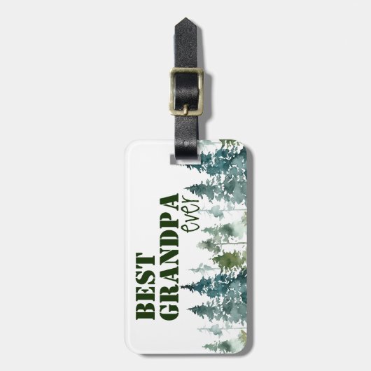 Rustic Best Grandpa Ever Bagagelabel (Voorkant verticaal)