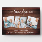 Rustic Best GRANDPA Ever Custom Photo Vaderdag Fotoplaat (voorkant)