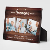 Rustic Best GRANDPA Ever Custom Photo Vaderdag Fotoplaat (Zijkant)