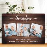 Rustic Best GRANDPA Ever Custom Photo Vaderdag Fotoplaat<br><div class="desc">Verrassend opa deze vaders dag met een gepersonaliseerde 3 fotoplaque. "Beste GRANDPA ooit" Personaliseer deze opa plaque met favoriete foto's, berichten en namen. Bezoek ons collectie voor de beste grootvaders en gepersonaliseerde vaders cadeaus. COPYRIGHT © 2020 Judy Burrows, Black Dog Art - Alle rechten voorbehouden.Rustic Best GRANDPA Ever Custom Photo...</div>