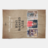 Rustic Best Grandpa Ever Grandchildren 3 Foto Coll Theedoek (Horizontaal)