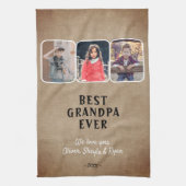 Rustic Best Grandpa Ever Grandchildren 3 Foto Coll Theedoek (Verticaal)