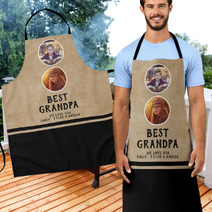 Rustic Best Grandpa Father Day 2 Foto zwart Schort