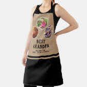 Rustic Best Grandpa Father Day 3 Foto zwart Schort (Insitu)