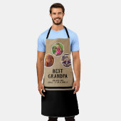 Rustic Best Grandpa Father Day 3 Foto zwart Schort (Gedragen)