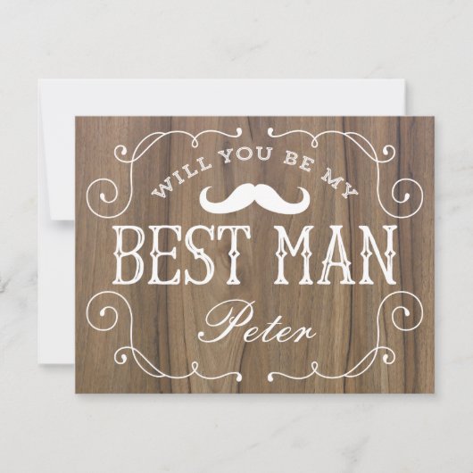 Rustic Best Man | Groomsmannen Kaart (Voorkant)