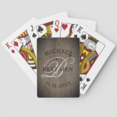 Rustic Best Man Monogram Pokerkaarten (Achterkant)